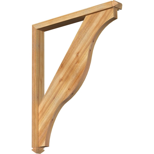 Ekena Millwork Funston Arts and Crafts Rough Sawn Bracket w/ Offset Brace, Western Red Cedar, 4"W x 36"D x 44"H BKT0402X36X44FST03RWR - main